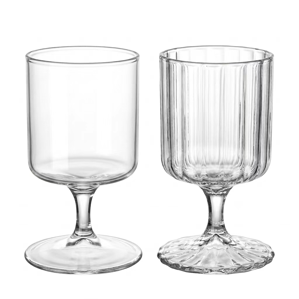 Espresso Shot Glass - 2가지 스타일의 투명한 줄무늬가 있는 유리잔,