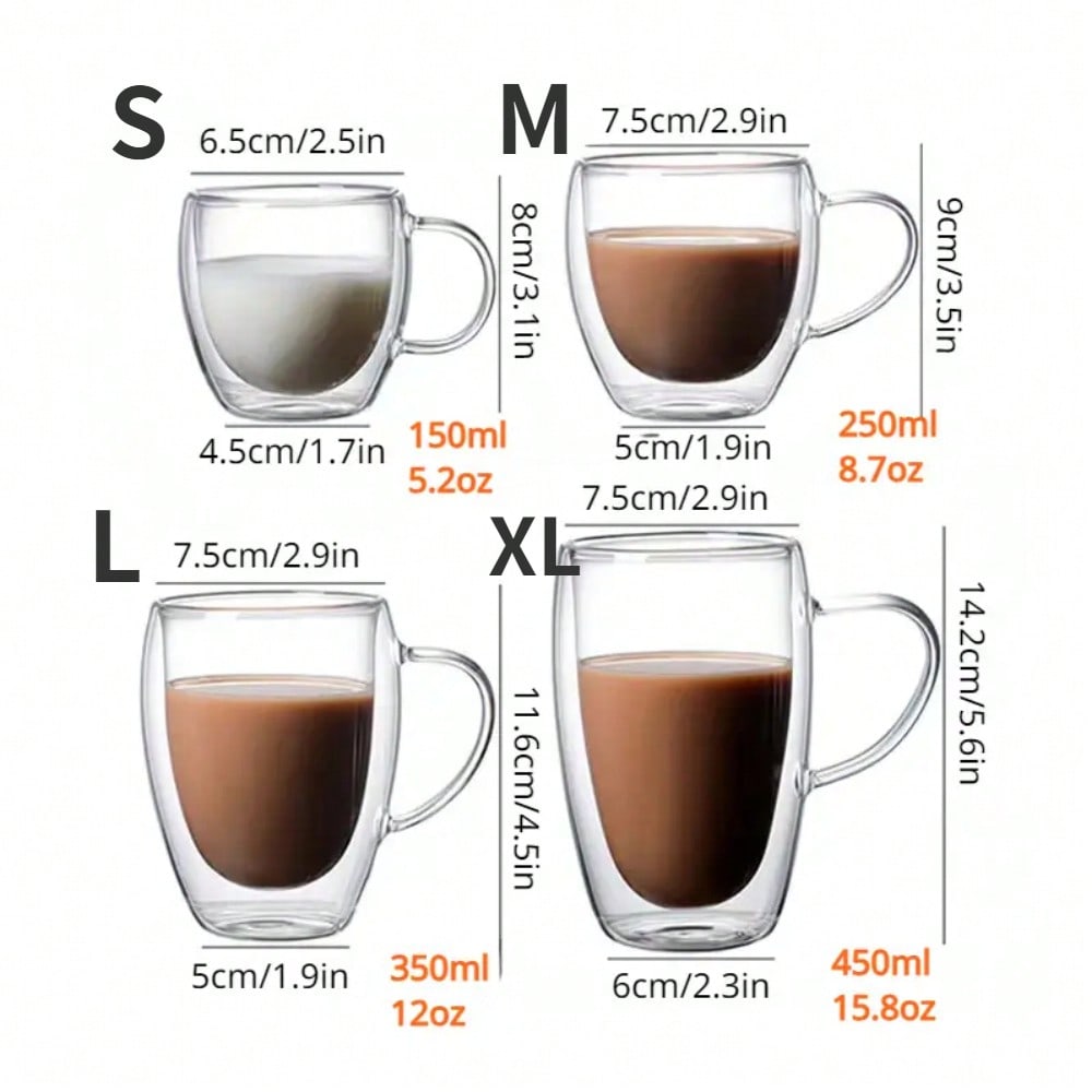이중 벽 유리 컵 손잡이 투명 에스프레소 커피 컵, 우 - Espresso Shot Glass 리뷰 및 가격