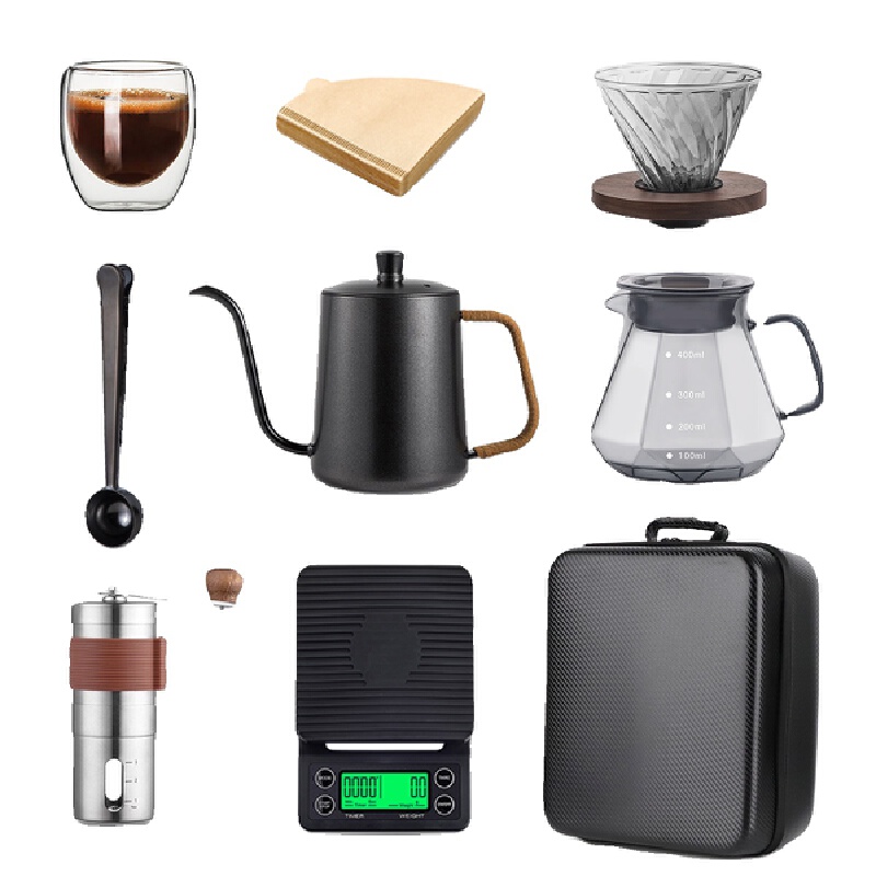 커피 액세서리, 휴대용 드립 커피 메이커 세트, 여행용 - Coffee Equipment Pour Over 리뷰 및 가격