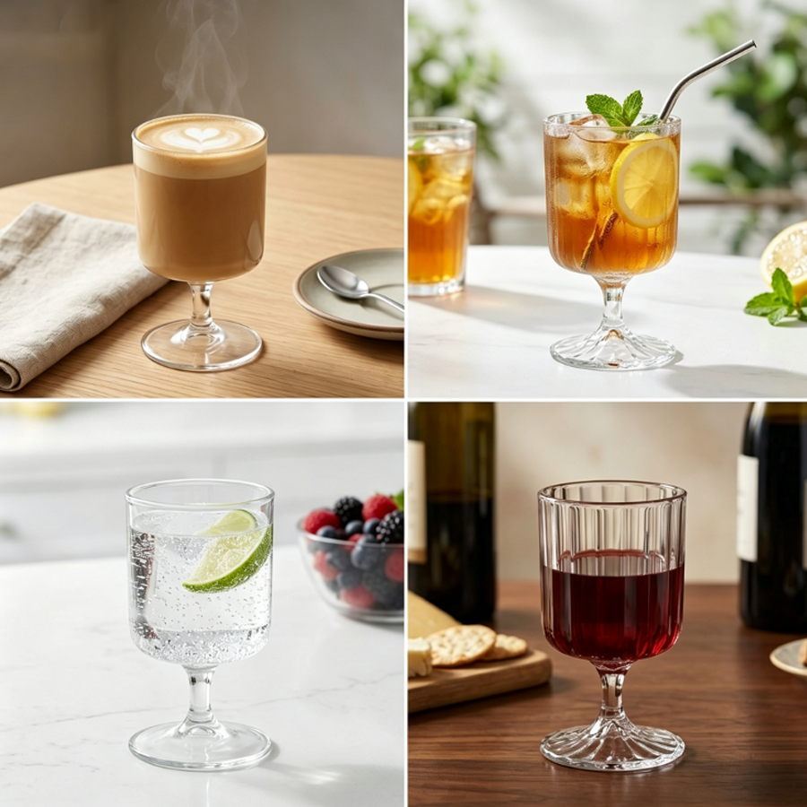 2가지 스타일의 투명한 줄무늬가 있는 유리잔, 레트로  - Espresso Shot Glass 리뷰 및 가격