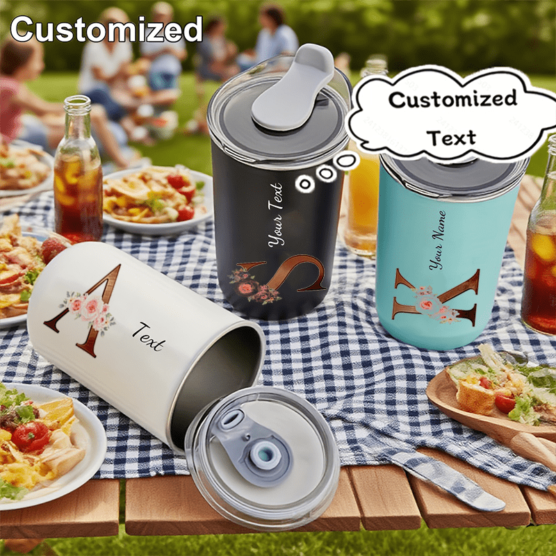 맞춤형 꽃무늬 이니셜 텀블러, 개인 맞춤 문구가 새겨진 - Coffee Equipment For Camping 리뷰 및 가격